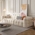 NOVA Modern Lounge Sofa for Living Room Furniture White Fabric Sectional Couch Set Modular 2 Seater Upholstered Sofas
