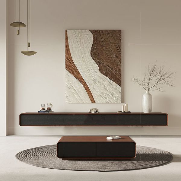 2022 New Design Modern Simple Floating Tv Stand Units Wood Wall Mounted Tv Cabinet Cheap Wholesale for Tv Components Console