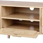 Wholesale Furniture TV Rattan Cabinet Modern TV Stand and Rattan Cabinet Wall Mounted with Storage Shelves 2 Doors