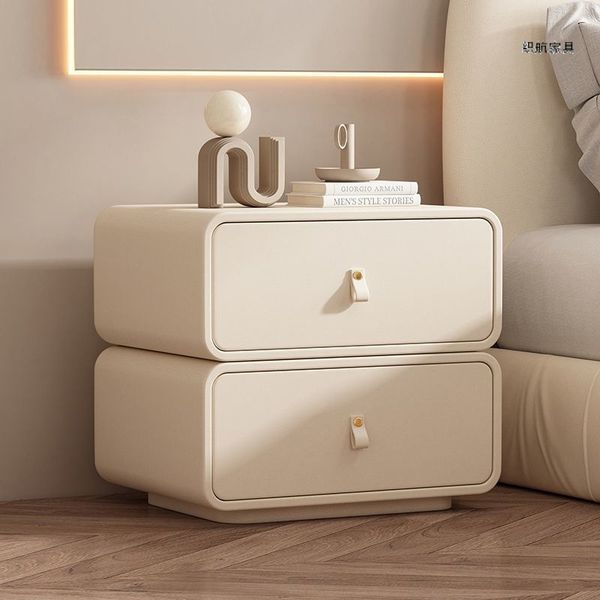Bedroom Furniture Simple Modern Design European Light Luxury Customized Wholesale Price Solid Wood Nightstand Bedside Table