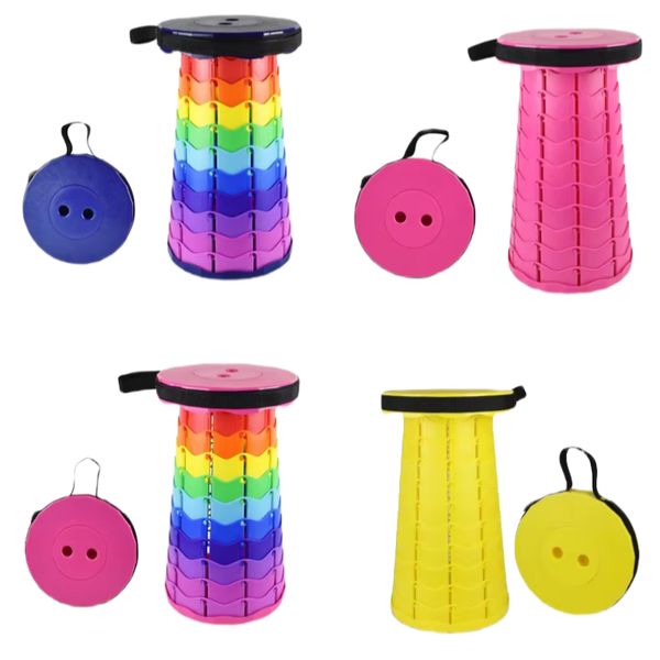 Foldable Retractable Stool Chair Portable Plastic Telescopic Stool Shrinkable Camping Fishing Garden Collapsible Folding Stool