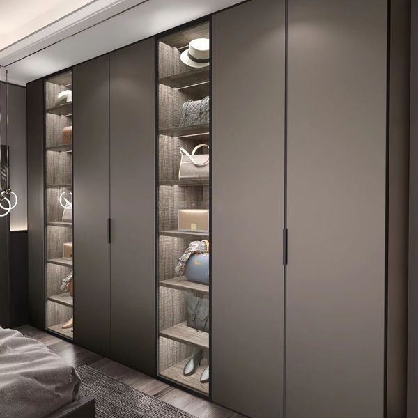 Modern Adjustable Freestanding Wooden Wardrobes for Home Furniture Living Room Villa or Hotel Rooms