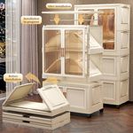 Wholesale Haogle Modern Folding Double Door Storage Cabinet Portable Folding Plastic Storage Cabinet With Wheel