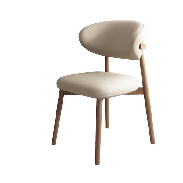 Modern Nordic Style Soft Sponge Cushion Dining Chair Solid Wood Frame Restaurant Chair for Home Apartment Gym Warehouse Bathroom